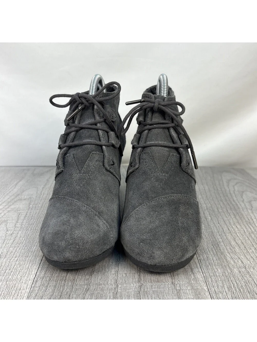 TOMS Desert Wedge Suede Chukka Bootie Grey 8.5